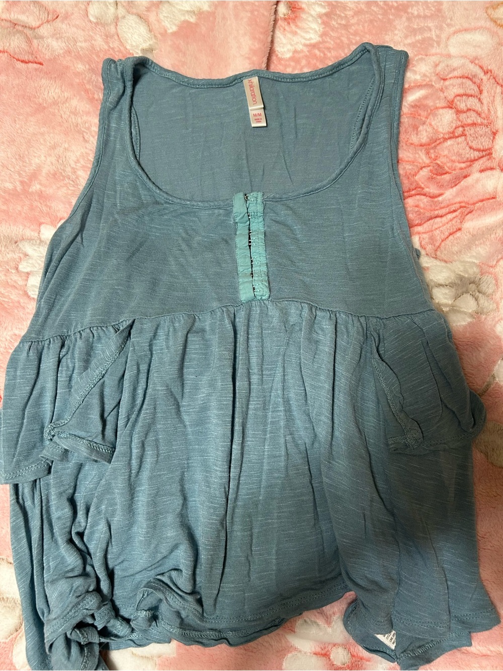 Women’s Blue Sleeveless Babydoll Tank Top